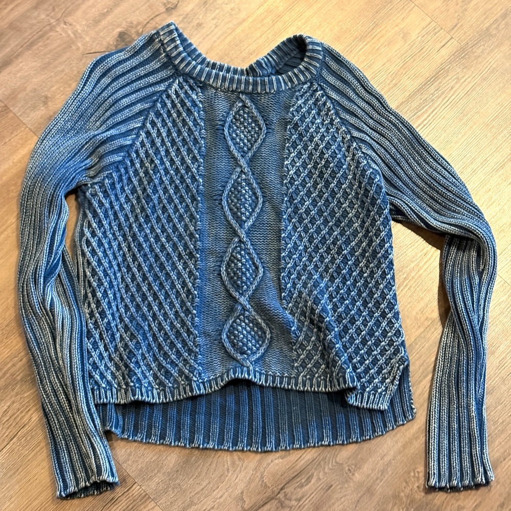 RVCA Blue Cable Knit Sweater